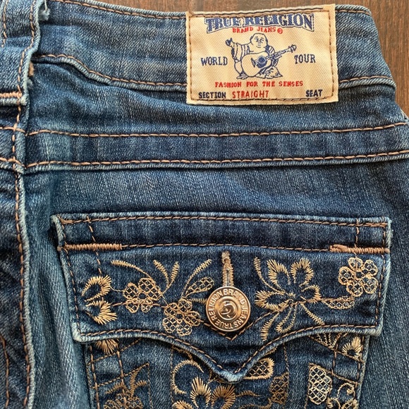True Religion Embroidered Pockets Straight 32” - Picture 5 of 8